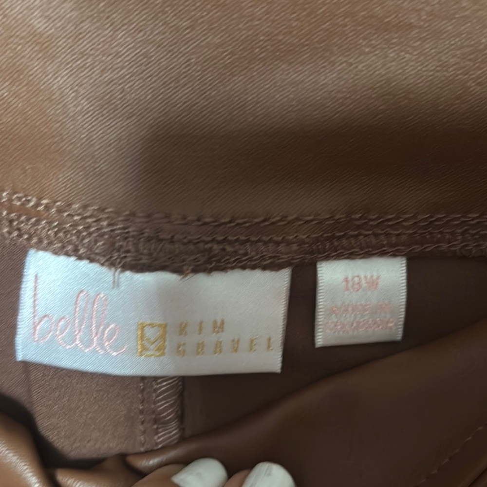 Brown Faux Leather Pants - Picture 4 of 4